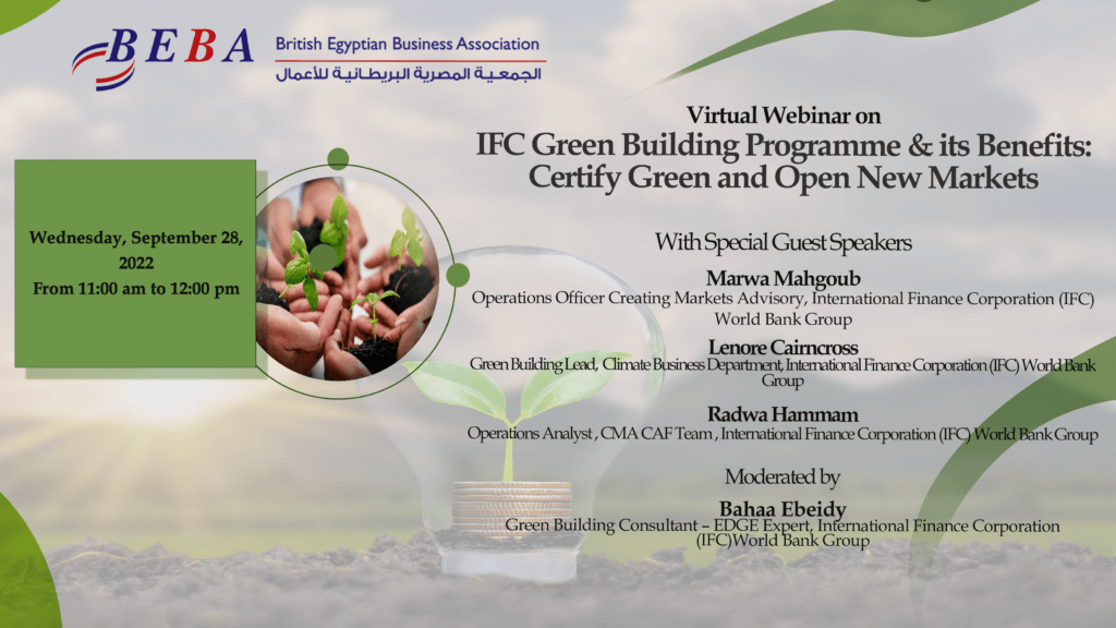 Virtual Webinar on IFC Green Building Programme and its Benefits: Certify Green and Open New Markets